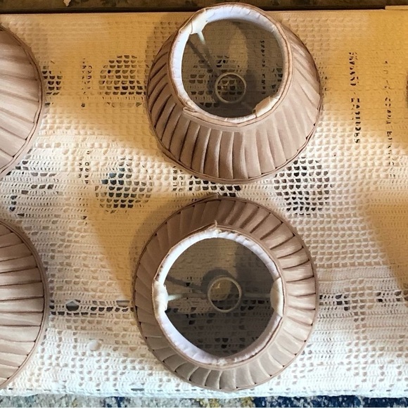 Beige faux Satin Lamp Shades/ 6 / in the set/ for chandelier/ any fixture 5x3x5 - Picture 4 of 8